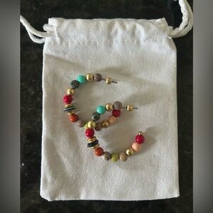 Colorful Beaded Hoop Earrings from LOFT